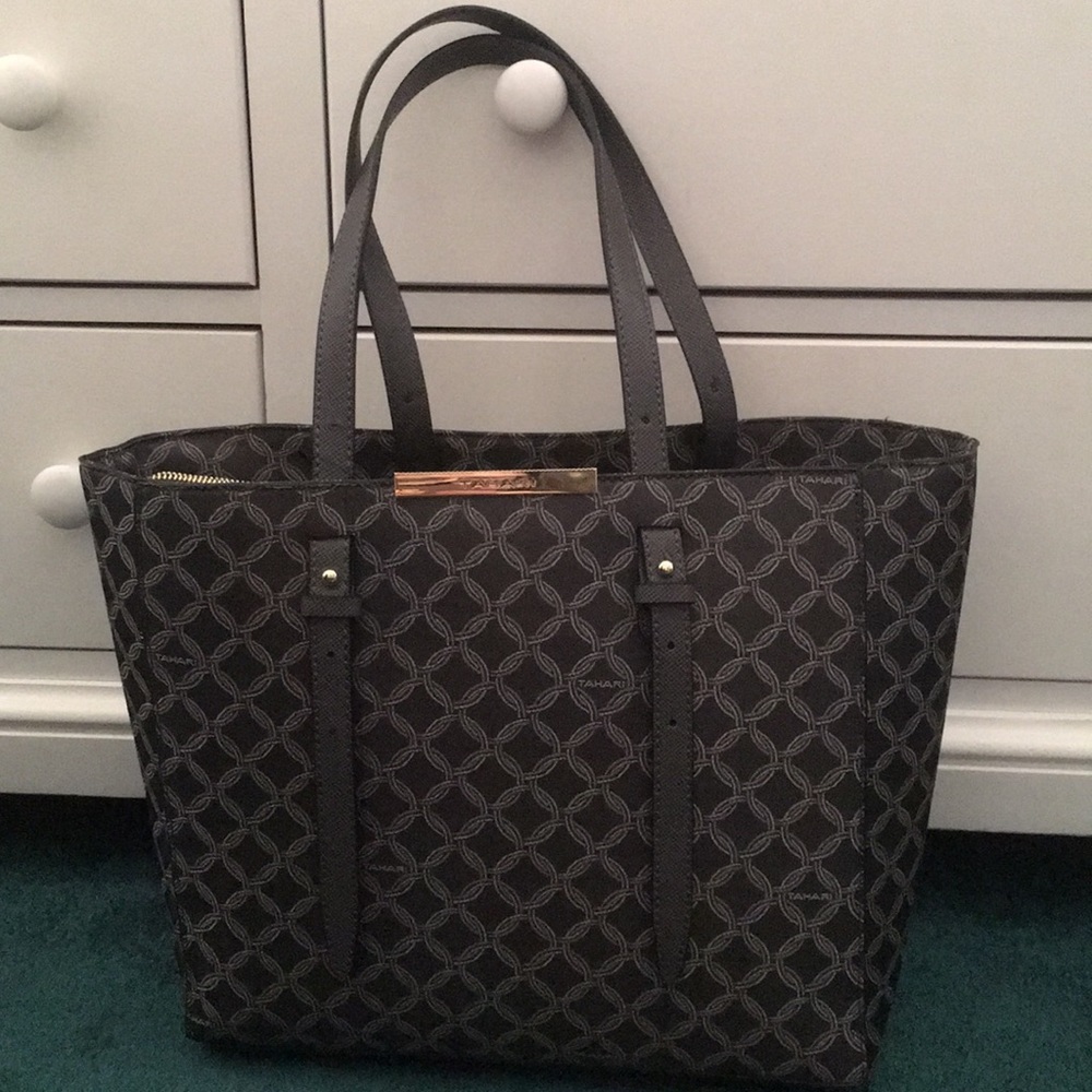 Tahari triple entry tote